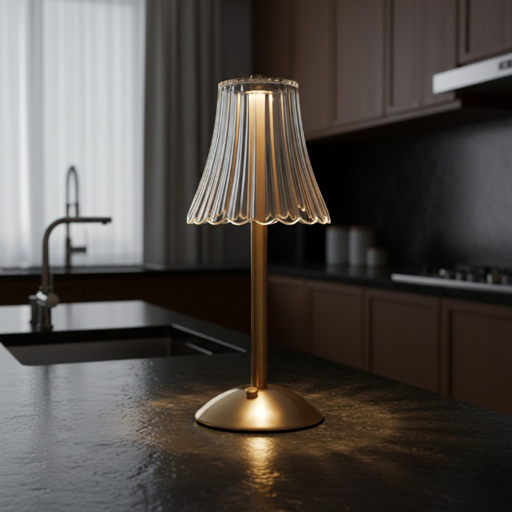 Luminária Lumière Dourada de Mesa LED – Recarregável Touch