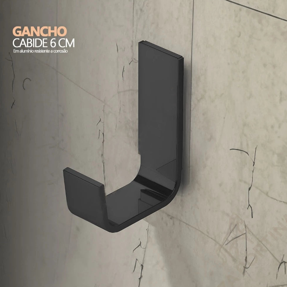 kit banheiro preto, kit acessorios banheiro, acessorios banheiro preto fosco, kit banheiro luxo, kit banheiro aluminio, porta toalha banheiro preto, papeleira preta, gancho banheiro preto, banheiro moderno, banheiro minimalista, conjunto banheiro preto, acessorios banheiro quadrado, kit banheiro 4 pecas