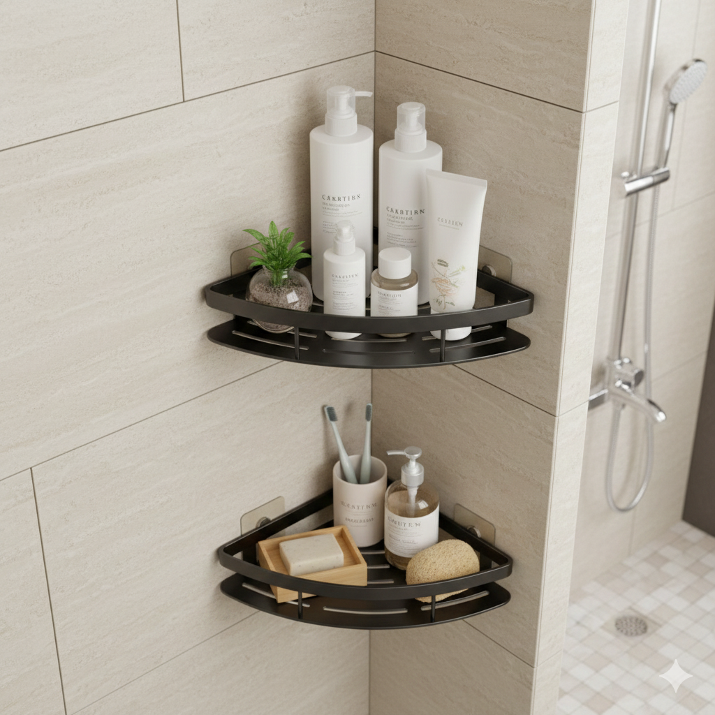 suporte de shampoo, prateleira banheiro sem furo, organizador banheiro adesivo, suporte shampoo alumínio, prateleira banheiro preta, organizador box banheiro, suporte shampoo premium, prateleira adesiva banheiro, acessorios banheiro modernos