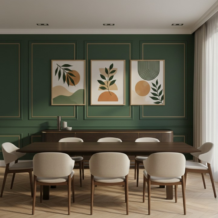 quadros boho, quadros abstratos, kit 3 quadros, decoração moderna, quadros verde nude, arte minimalista, decoração boho, quadros sala, quadros quarto, arte geométrica