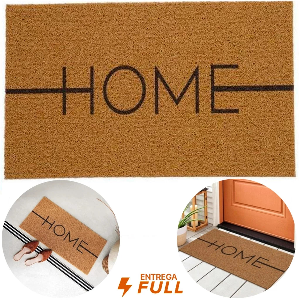 capacho vinil home, tapete porta entrada, capacho antiderrapante, capacho 40x60 pvc, tapete home bege, capacho resistente chuva, tapete para porta de casa, capacho moderno decoração, capacho kapazi home, tapete vinil antiderrapante