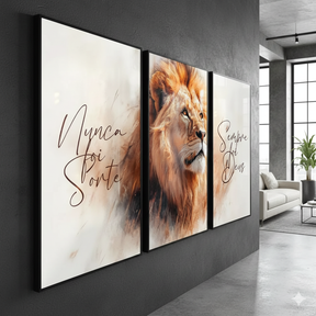Quadros Decorativos Leão – Nunca Foi Sorte Sempre Foi Deus