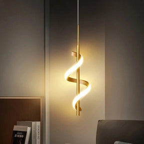 pendente espiral dourado,pendente minimalista,pendente led 3 cores,pendente moderno cabeceira,pendente lavabo,pendente decorativo led,pendente dourado moderno,iluminação minimalista,pendente para hall,pendente interno moderno