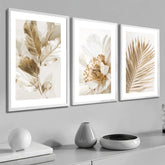 Kit 3 Quadros Com Moldura Decorativos Gold 50x70