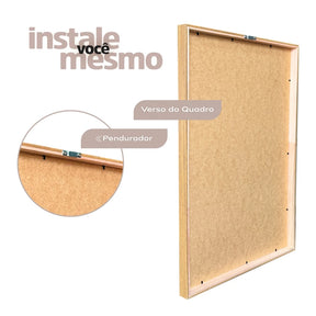 Kit 3 Quadros Com Moldura Decorativos Gold 50x70